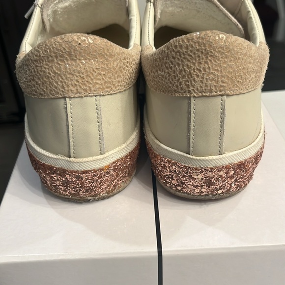 DolceVita - light gold mesh sneakers - size 9.  Gold, cream w pink sparkle heel - Picture 3 of 3